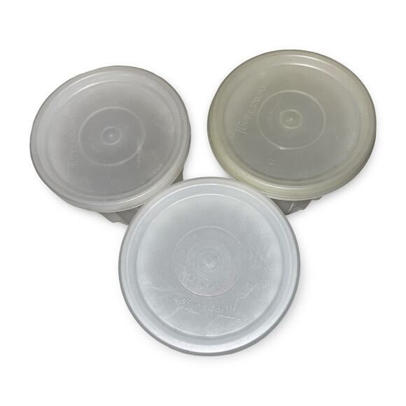 Tupperware Jel-ette Mini Molds Set 3 White 297 Individual Jello Desert Cups VTG - Picture 5 of 9